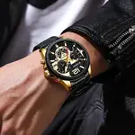 Curren 8395 Stainless Steel Chronograph Multifunctional Classic Men's Watch – Dial Color: Black Gold, Strap Color: Black – Thumbnail 5