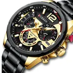 Curren 8395 Stainless Steel Chronograph Multifunctional Classic Men's Watch – Dial Color: Black Gold, Strap Color: Black – Thumbnail 3