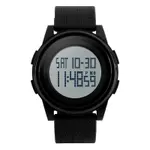 SKMEI 1206 Ultrathin Digital PU Leather Luminous Kid's Watch – Dial Color: Black, Strap Color: Black – Thumbnail 1
