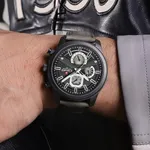 NaviForce NF9211L Chronograph Leather Strap Luminous Men's Watch – Dial Color: Black, Strap Color:  Brown  – Thumbnail 4