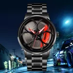 SKMEI 1990 Model-B Rolling Wheels Dial Creative Fashion Men's Watch – Dial Color: Red, Strap Color: Black – Thumbnail 3
