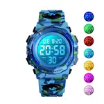 SKMEI 1548 Digital Camouflage PU Leather Luminous Sporty Kid's Watch – Dial Color: Black, Strap Color: Sky Blue – Thumbnail 3