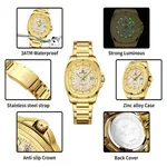 Naviforce 9240 High Quality Stainless Steel Waterproof Men's Watch – Dial Color: Gold, Strap Color: Gold  – Thumbnail 2