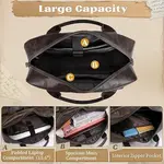 RAINSMORE 15.6 Inch Men PU Vegan Leather Waterproof Office Work Bag – Color: Brown – Thumbnail 3