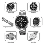 SKMEI 2256 Classic Luxury Japanese Quartz Stainless Steel Men's Watch – Dial Color: Black, Strap Color: Silver – Thumbnail 3