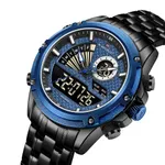 NAVIFORCE NF9205 Mechanical Style Dual Display Sports Men’s Watch – Dial Color: Blue, Strap Color: Black – Thumbnail 2