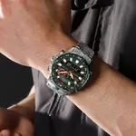 Naviforce 9234 High Quality Stainless Steel Dual Movement Sport Fashion Men Watch – Dial Color: Green, Strap Color: Silver – Thumbnail 4