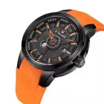 NAVIFORCE 9107 Luxury Brand Military Quartz Analog Sports Men's Watch – Dial Color: Black, Strap Color: Orange – Thumbnail 2