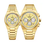 Naviforce NF8048 High Quality Stainless Steel Chronograph Classic Stylish Couple's Watch – Dial Color: Gold, Strap Color: Gold  – Thumbnail 1