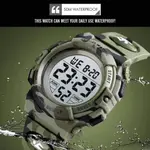 SKMEI 1548 Digital Camouflage PU Leather Luminous Sporty Kid's Watch – Dial Color: Black, Strap Color: Green  – Thumbnail 3
