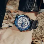 Naviforce NF9131 Analog Sports Leather Quartz Men's Watch – Dial Color: White, Strap Color: Blue – Thumbnail 4