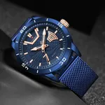 NAVIFORCE NF9155A Stainless Steel Date Function Luxury Men's Watch – Dial Color: Blue, Strap Color: Blue – Thumbnail 3