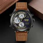 SKMEI 1975 Digital Analog Business Leather Strap Men's Watch – Dial Color: Black, Strap Color: Rose – Thumbnail 3