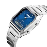 Skmei 1220 Stianless Steel Dual Display Digital Men's Watch – Dial Color: Blue, Strap Color: Silver – Thumbnail 2