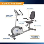 Marcy NS-1201R Recumbent Step-through frame design for easier entry and exiting Exercise Bike – Thumbnail 4