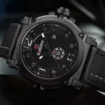 Naviforce NF9099 Luxury Leather Strap Chronograph Casual Male Fashion Watch – Dial Color: White, Strap Color: Black – Thumbnail 2