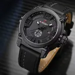 Naviforce NF9099 Luxury Leather Strap Chronograph Casual Male Fashion Watch – Dial Color: White, Strap Color: Black – Thumbnail 3