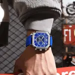 CRRJU 2311 Comfortable Silicone Band Multifunctional Sports Men's Watch – Dial Color: Silver, Strap Color: Blue – Thumbnail 4