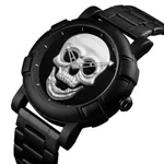 Skmei 9178 Skull Quartz Audlt Watch for Men – Dial Color: White, Strap Color: Black – Thumbnail 2
