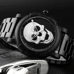 Skmei 9178 Skull Quartz Audlt Watch for Men – Dial Color: White, Strap Color: Black – Thumbnail 3