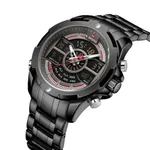 NAVIFORCE NF9170 Stainless Steel Dual Time Men's Watch – Dial Color: Black, Strap Color: Black – Thumbnail 2