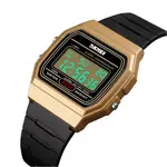 SKMEI 1412 Digital Comfortable Silicone Strap Casual Men's Watch  – Dial Color: White, Strap Color: Gold  – Thumbnail 2