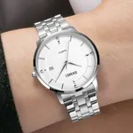 SKMEI 1801 Stainless Steel Classic Quartz Men's Watch – Dial Color: White, Strap Color: Silver – Thumbnail 4