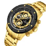 NAVIFORCE NF8056 Stylish and Trendy Men’s Watch – Dial Color: Black, Strap Color: Gold  – Thumbnail 2