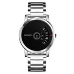 SKMEI 1260 Creative Pointer Stainless Steel Casual Men's Watch – Dial Color: Black, Strap Color: Silver – Thumbnail 1