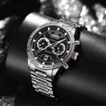 Nibosi 2537 Analogue Stainless Steel & Waterproof Men’s Watch – Dial Color: Brown, Strap Color: Silver – Thumbnail 3