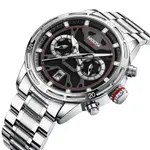 Nibosi 2537 Analogue Stainless Steel & Waterproof Men’s Watch – Dial Color: Brown, Strap Color: Silver – Thumbnail 2