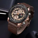 NAVIFORCE NF9139 PU Leather Chronograph Men's Watch – Dial Color: Rose, Strap Color: Rose – Thumbnail 3