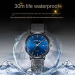 CRRJU 2172 High-Quality Slim Stainless Steel Strap Analog Quartz Formal Men’s Watch – Dial Color: Blue, Strap Color: Black – Thumbnail 6