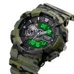 SKMEI 1688 Fashion Sport Waterproof Rubber Analog Digital Men's Watch – Dial Color: Green, Strap Color: Green  – Thumbnail 2