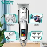 VGR V-290 Professional Hair Trimmer with LED Display For Men – Color: Silver – Thumbnail 4