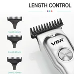 VGR V-290 Professional Hair Trimmer with LED Display For Men – Color: Silver – Thumbnail 3