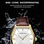 CRRJU 5020 Genuine Leather Strap Quartz Analog Luxury Redefined Men’s Fashion Watch – Dial Color: Gold, Strap Color:  Brown  – Thumbnail 2