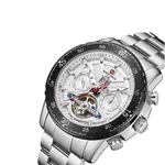NAVIFORCE NF1001 Luxury Casual Mechanical Watch – Dial Color: White, Strap Color: Silver – Thumbnail 2