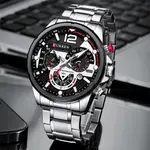 Curren 8395 Stainless Steel Chronograph Multifunctional Classic Men's Watch – Dial Color: White, Strap Color: White – Thumbnail 4