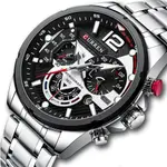Curren 8395 Stainless Steel Chronograph Multifunctional Classic Men's Watch – Dial Color: White, Strap Color: White – Thumbnail 3