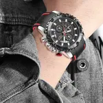LIGE 10027 Premium PU Leather Analog Sporty Men's Watch – Dial Color: Silver, Strap Color: Black – Thumbnail 2