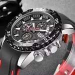LIGE 10027 Premium PU Leather Analog Sporty Men's Watch – Dial Color: Silver, Strap Color: Black – Thumbnail 4