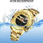 Naviforce NF9163 Stainless Steel Dual Movement Military Sport Men's Watch – Dial Color: Gold, Strap Color: Gold  – Thumbnail 4