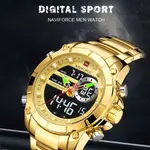Naviforce NF9163 Stainless Steel Dual Movement Military Sport Men's Watch – Dial Color: Gold, Strap Color: Gold  – Thumbnail 5