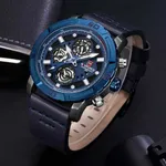 NAVIFORCE NF9139 PU Leather Chronograph Men's Watch – Dial Color: Blue, Strap Color: Blue – Thumbnail 3