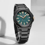 Naviforce NF9258 Stainless Steel Strap Water Resistant Analog Men Wristwatch – Dial Color: Green, Strap Color: Black – Thumbnail 2
