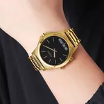 SKMEI 2120 Sport Waterproof Dual Display Digital Chrono Men's Watch – Dial Color: Black, Strap Color: Gold – Thumbnail 4