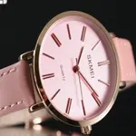 SKMEI 1397 Minimalist Minor Girl Collection Leather Strap Watch – Dial Color: Pink, Strap Color: Pink – Thumbnail 3