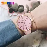 SKMEI 1397 Minimalist Minor Girl Collection Leather Strap Watch – Dial Color: Pink, Strap Color: Pink – Thumbnail 4