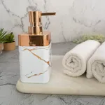 Crocon White for Bathroom and Kitchen Decor Rustproof Pump Bottle 12 Ounce Refillable Liquid Dispenser – Thumbnail 4